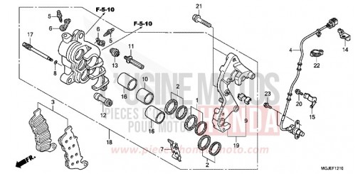 MACHOIRE DE FREIN AVANT D. (CBF1000FA/FT/FS) CBF1000FAC de 2012